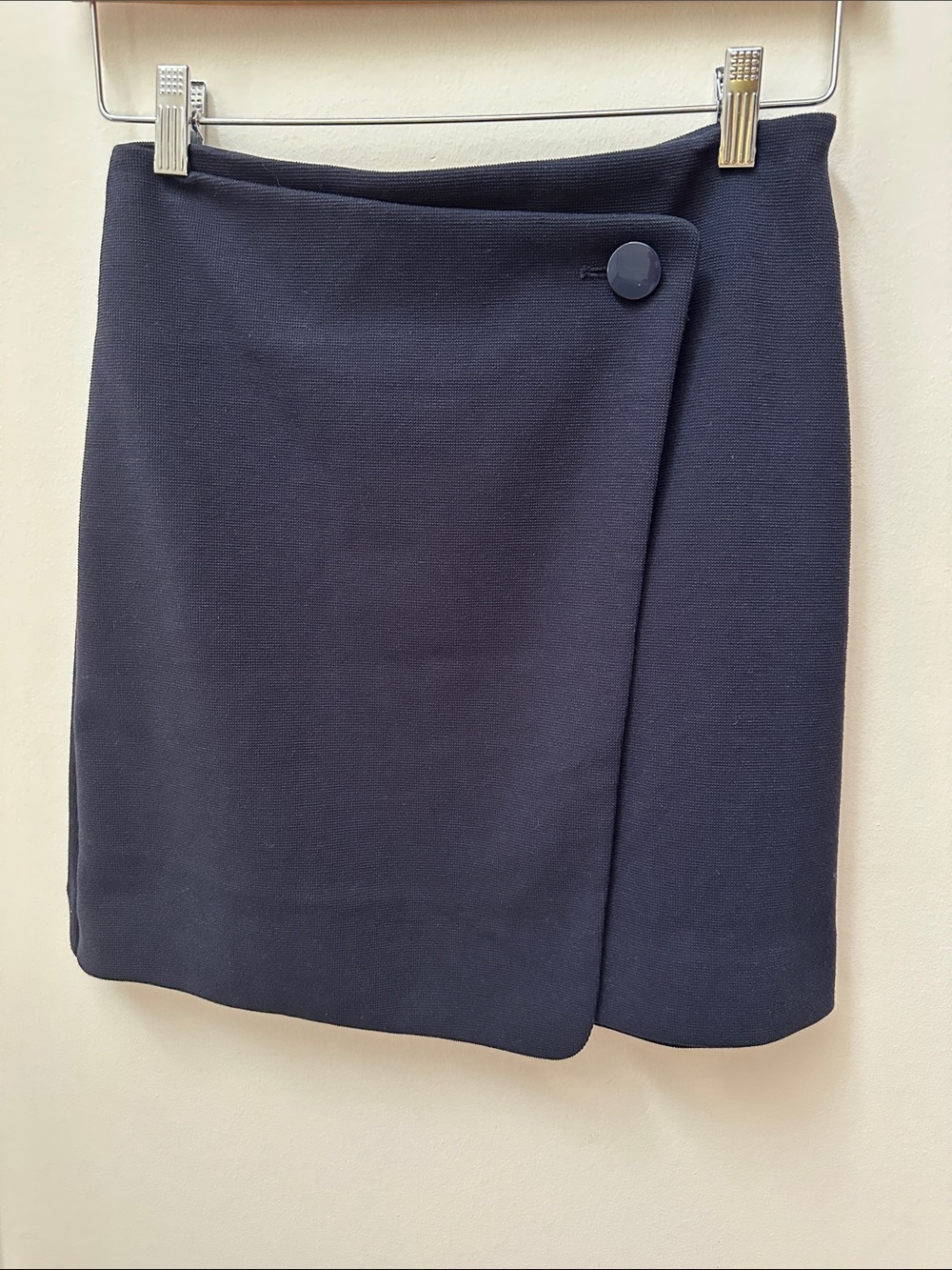 LOFT Navy Wrap-Style Mini Skirt
